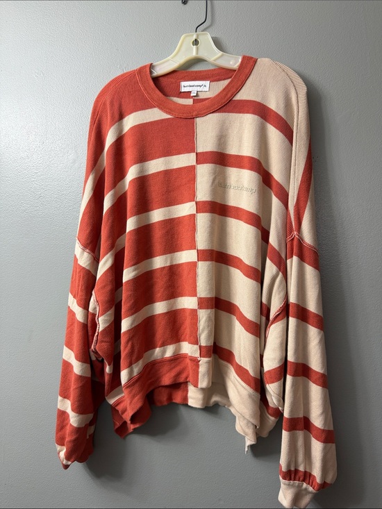 Burn Boot Camp Sweaters - Burn Boot Camp oversized striped crewneck sweater contrasting colorblock xl